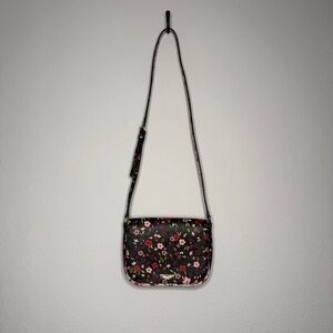 Kate Spade Carsen Laurel Way Boho Floral Crossbody Bag Black Pink OS